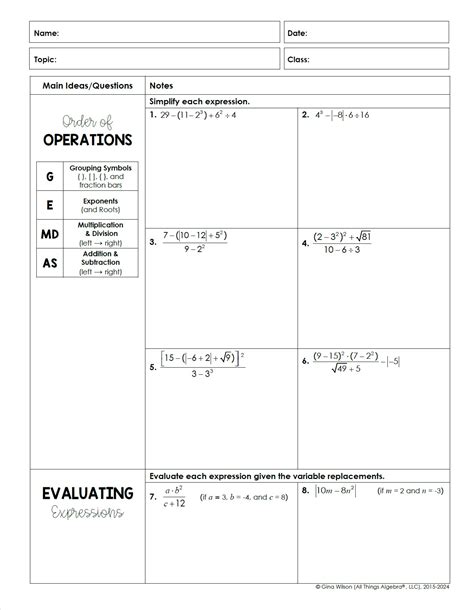 algebra 2 unit 1