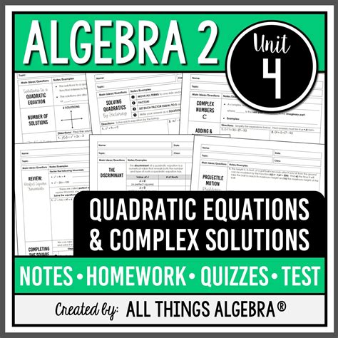 algebra 2 unit 4 test review Doc