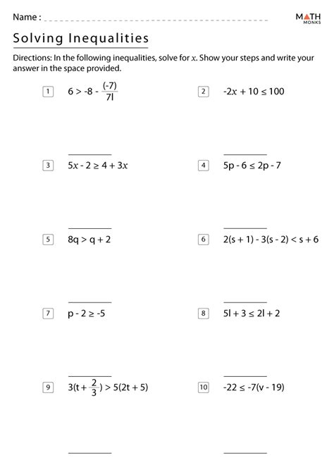 algebra concepts inequalities test answer key form Reader