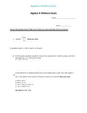 algebra ii midterm exam answers Epub