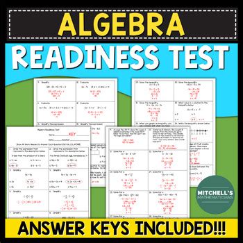 algebra readiness test answers Kindle Editon