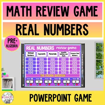 algebra real numbers jeopardy powerpoint Doc