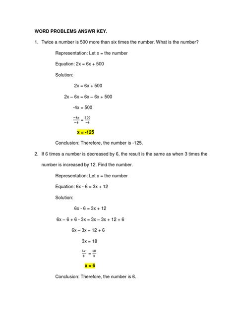 algebra word problem answer generator Epub