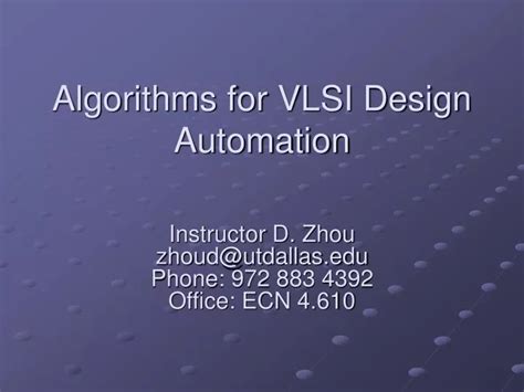 algorithms for vlsi design automation ppt PDF