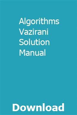 algorithms vazirani solution manual Doc