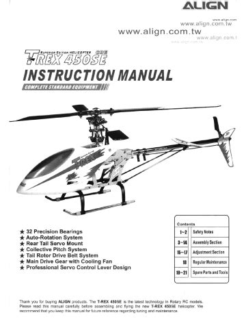 align trex 450 se v2 instruction manual pdf Kindle Editon