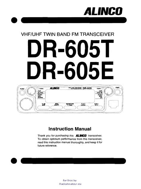 alinco dr 605 manual PDF