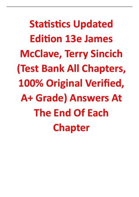 all answers for james mcclave statistics Kindle Editon