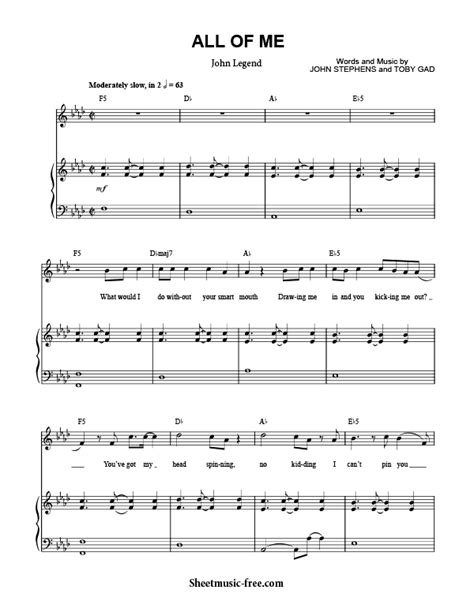 all of me john legend sheet music pdf Epub