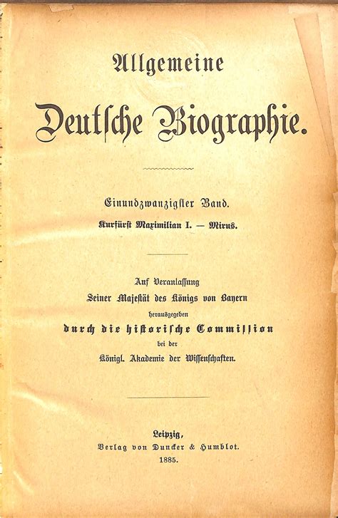 allgemeine deutsche biographie sechster band Doc