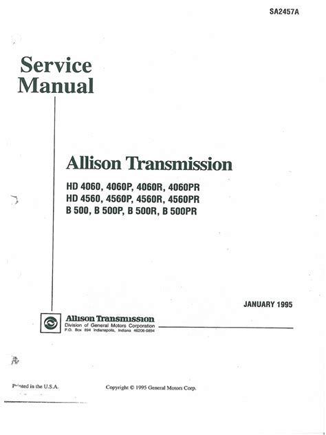 allison hd4060 service manual Doc