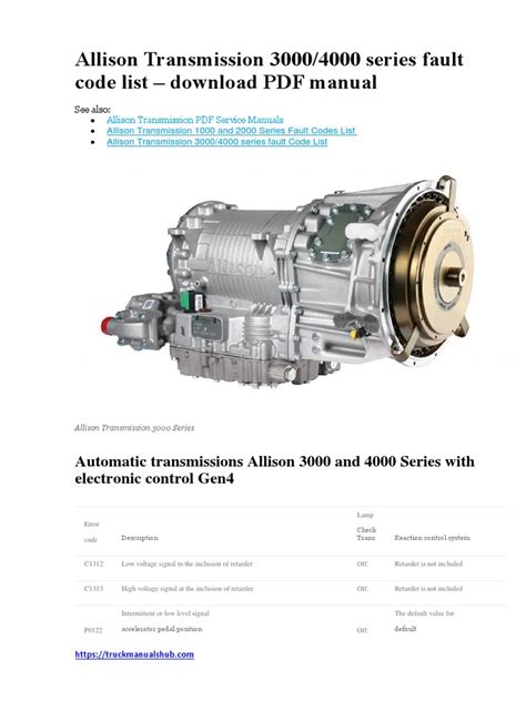 allison transmission code 66 00 pdf PDF