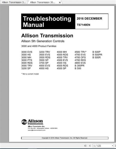 allison transmission troubleshooting manual 3000 4000 Epub