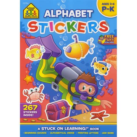 alphabet stickers workbook stuck on learning Kindle Editon