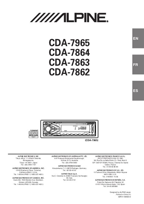 alpine cda 7863 manual Kindle Editon