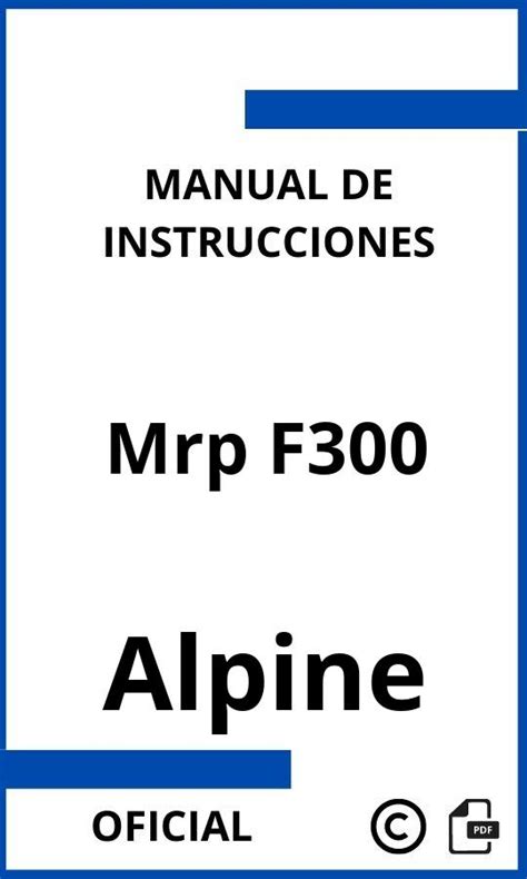 alpine mrp f300 manual pdf Doc