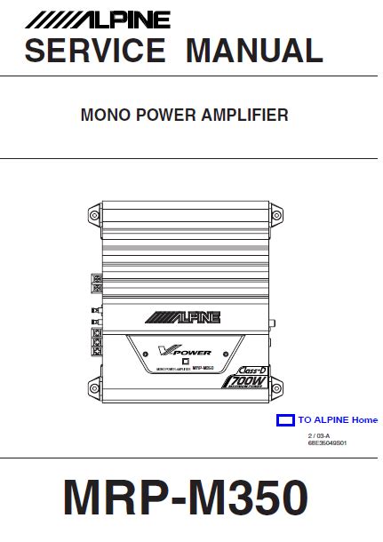 alpine mrp m350 service manual user guide Kindle Editon