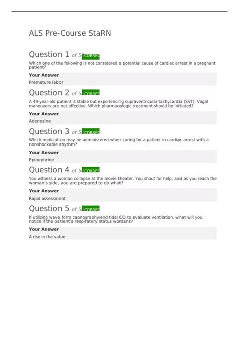 als pre course mcq answers Epub