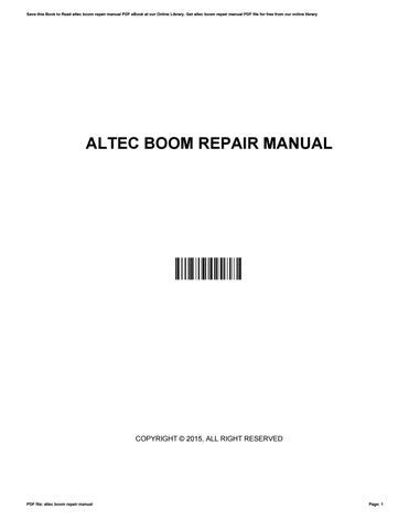 altec boom repair manual Kindle Editon