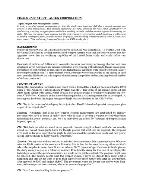 altex corporation case study answers Kindle Editon