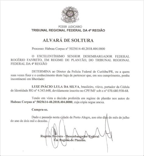 alvara de soltura