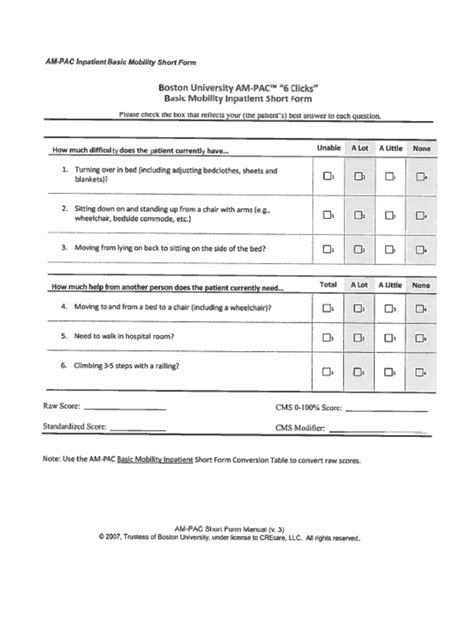 am pac inpatient mobility short form Kindle Editon