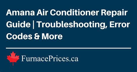 amana air conditioner error codes pdf Doc