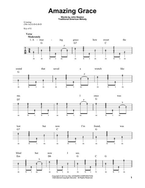amazing grace banjo tabs Doc