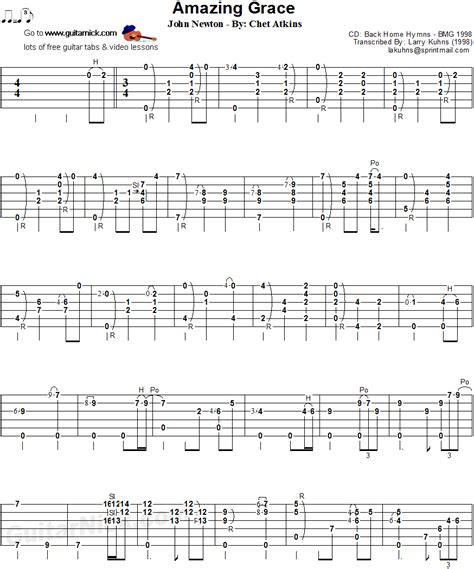 amazing grace fingerstyle tabs Reader