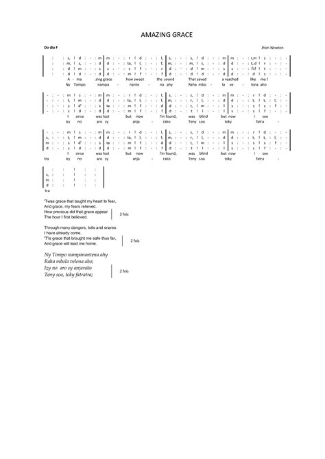 amazing grace solfa notation Doc