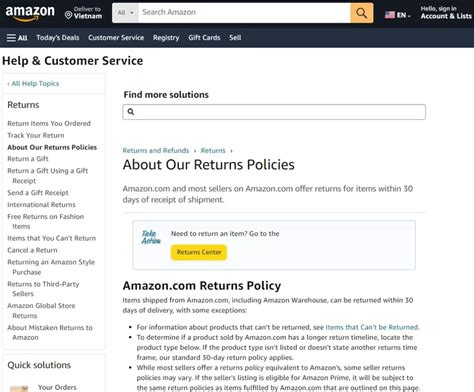 amazon return policy PDF