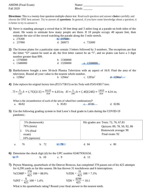 amdm fall final answers Reader