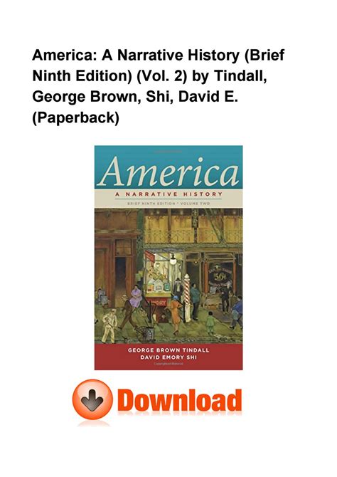 america a narrative history brief ninth edition vol 2 Reader