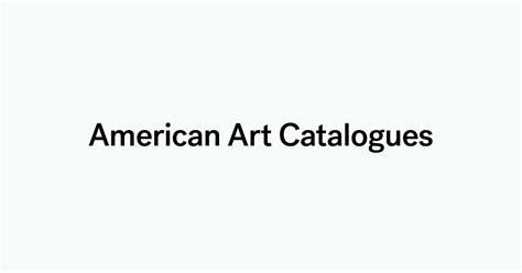American Art Catalogues