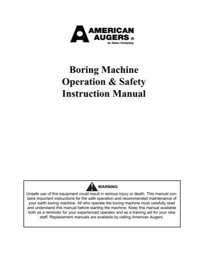 american augers boring machine user guide Reader