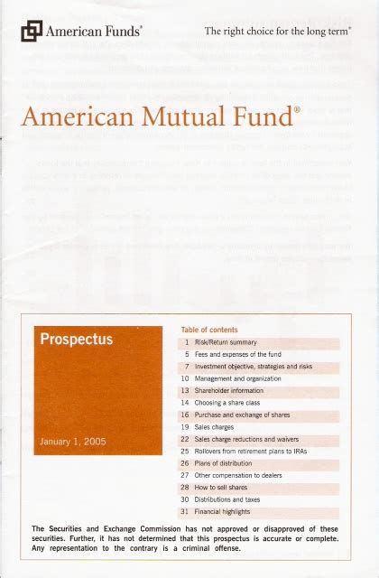 american funds mutual funds prospectus Kindle Editon