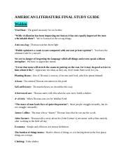 american literature final exam study guide PDF
