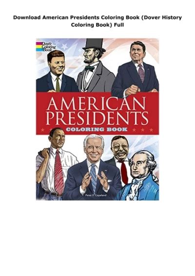 american presidents coloring book dover history coloring book Epub