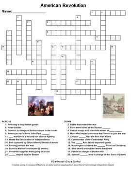 american revolution crossword puzzle answers Doc