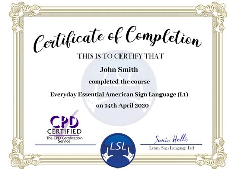 american sign language certification