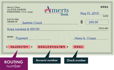 ameris bank routing number