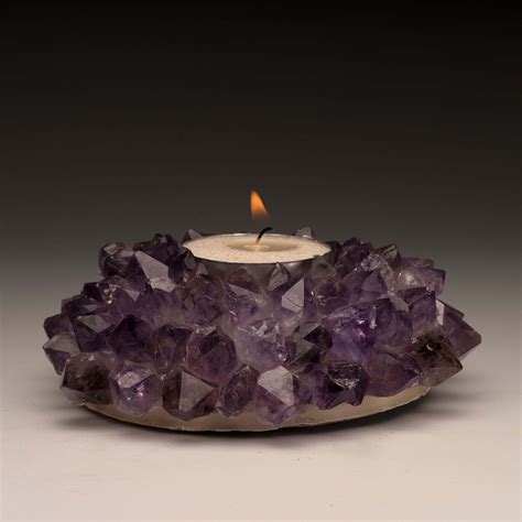 amethyst candle holder