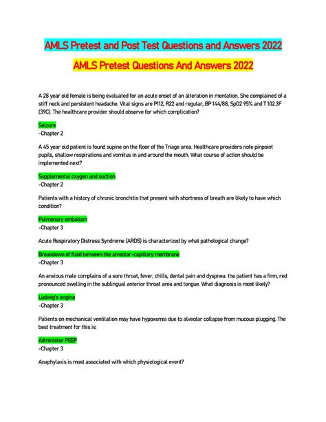 amls als pretest answers Doc