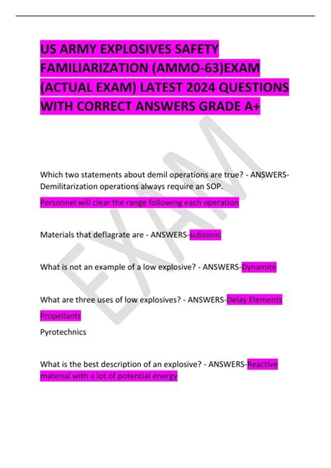 ammo 63 final exam answers Reader