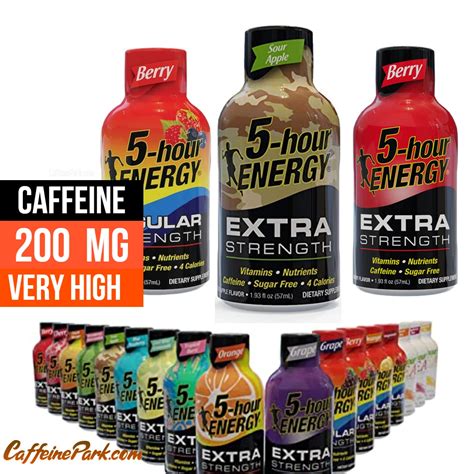 amount of caffeine in five hour energy