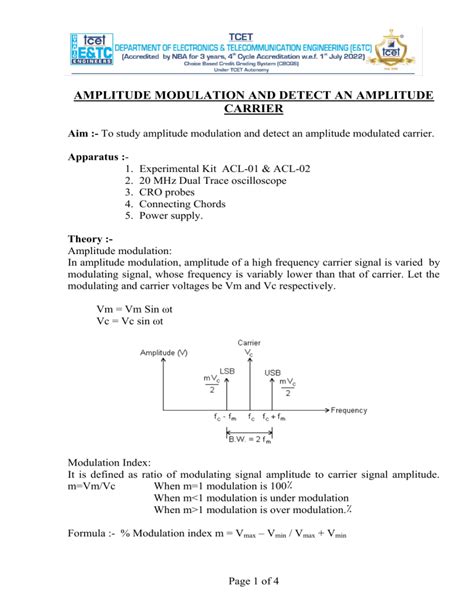 amplitude modulation demodulation lab manual Doc