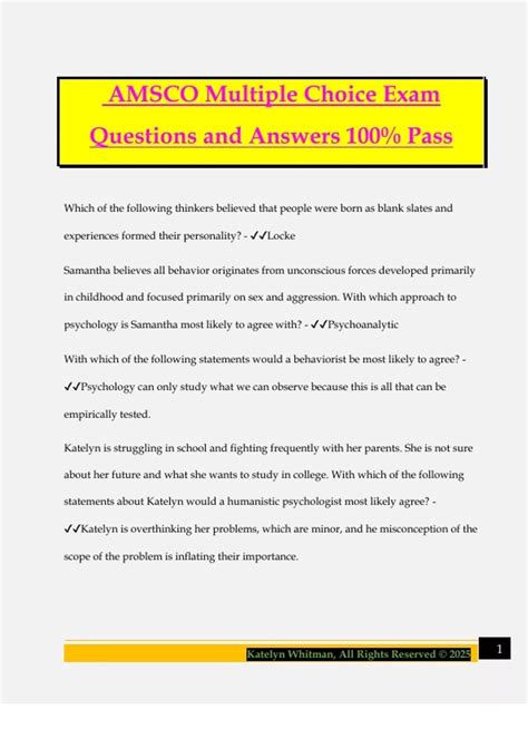 amsco multiple choice answers Doc