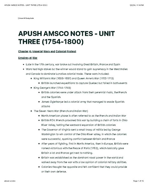 amsco notes apush