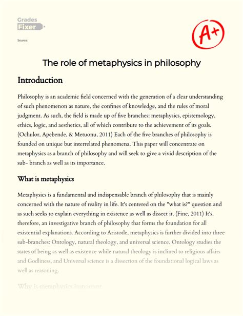 an essay on metaphysics Epub