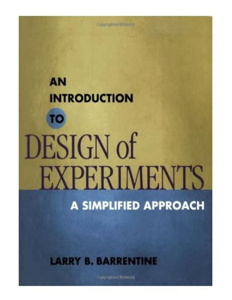 an introduction to design of experiments a simplified approach Epub